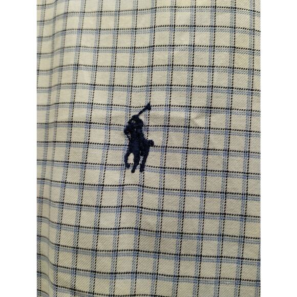 Ralph Lauren Men Size 16 - 32/33 Yarmouth Long Sleeve Blue Check Button Up Shirt - Picture 3 of 7